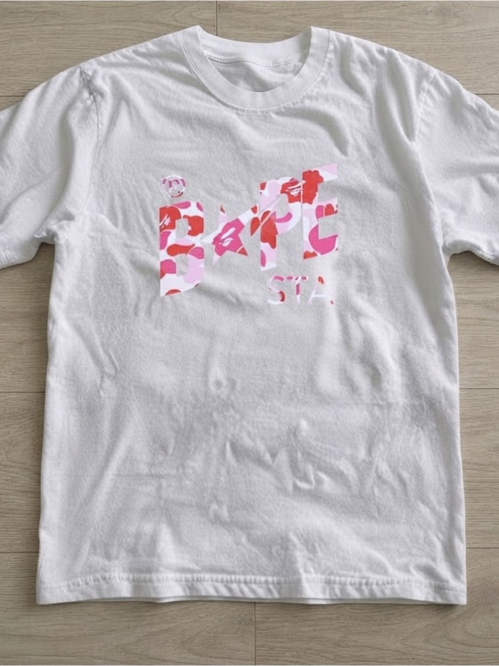 Pink Camo Lettering Graphic Tee Top Gildan T-shirt